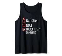 Nice Naughty Tractor Therapy Completed Christmas List Shirt Débardeur