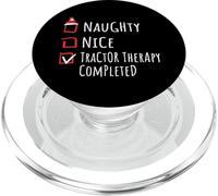 Nice Naughty Tractor Therapy Completed Christmas List Shirt PopSockets PopGrip pour MagSafe