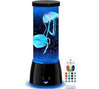 NICE POINT Lampe Méduse LED RGB 16 Couleurs Télécommande - Veilleuse Enfant Lampe d'Ambiance - Aquarium Moteur sans Balais Silencieux - USB-C ou Piles AA