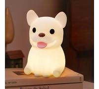 NICE POINT LEDHOLYT Veilleuse pour enfants, Lumière d'éveil pour chiots en silicone, Veilleuse LED rechargeable pour filles et garçons, Lampe portative Kawaii, Cadeau d'anniversaire
