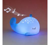 NICE POINT Veilleuse Bébé Bruit Blanc Rechargeable, Tactile en Silicone Baleine, Lampe de Chevet Allaitement avec Minuterie 30Min, 5 Sons Naturels, Veilleuse Nomade pour Chambre Bébé Cadeau Naissance
