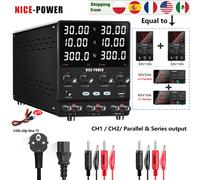NICE-POWER 30V 10A Alimentation double canal, alimentation de laboratoire réglable 30V 5A 60V 5A 120V 3A, sortie série et parallèle à une touche, livraison rapide depuis entrepôt local 30V 5A DUAL CHA