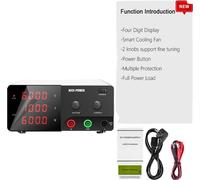 NICE-POWER Alimentation de laboratoire DC, sortie 0-30V 0-60A, affichage LED à quatre chiffres, 60V10A 600W noir, 220 V
