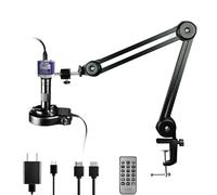 NICE-POWER Microscope numérique, 48 MP 4K 1080P HDMI Type-C/USB, microscopes vidéo industriels, objectif zoom 150x, support pliable, anneau lumineux LED, microscope à souder pour réparation