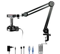 NICE-POWER Microscope numérique 60 MP 1080p 4K HDMI USB Microscope vidéo industriel, zoom 150x, monture C, support pliable, anneau lumineux LED, microscopes à souder pour réparation électronique