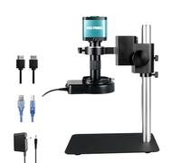 NICE-POWER Microscope numérique, caméra de microscope vidéo industrielle 48 MP 1080P HDMI USB, objectif de montage en C avec zoom 150X, support pliable, anneau lumineux LED, microscope à souder