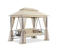 Nice Premium Garden Point balançoire de jardin en métal beige