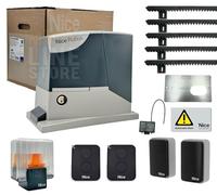 NICE ROBUS KIT 400 BD 24V POUR PORTAILS COULISSANTS JUSQU'À 400 KG AVEC 5M DE CRÊMAILLÈRE RB400BDKCE