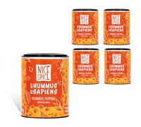 NICE SPICE Hummus Sapiens Lot de 5 boîtes d'épices (5 x 45 g), parfaites pour le houmous, 11 ingrédients exquis, y compris graines de sésame blanches et noires et poudre de piment, plaisir pour les