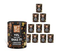 NICE SPICE Lot de 10 boîtes d'épices pour pain d'épice « Yes, You can Bake it ! » (10 x 40 g) Mélange d'épices pour délicieux pain d'épices, pâtisserie, cadeau pour les amateurs de pâtisserie, stock