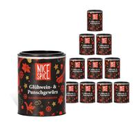 NICE SPICE Lot de 10 boîtes d'épices pour vin chaud (10 x 35 g) - Mélange d'épices pour vin chaud aromatique - Boissons chaudes - Cadeau pour les gourmands - Stock d'épices
