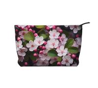 Nice Trousse de toilette de voyage imperméable en velours côtelé avec imprimé fleurs de prunier, Noir , Taille unique