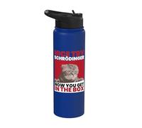 Nice Try Schrödinger I Schrödinger Cat Scientist Stainless Steel Insulated Water Bottle