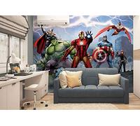 Nice walls Papier Peint Mural pour Chambre d'enfant Avengers 252 x 182 cm