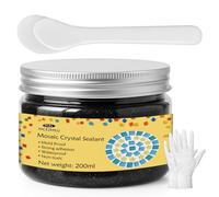 NICE2MEU Kit Mosaique, 200g Joint Cristal pour Mosaique, Sans Hydratation Requise, Directement Applicable, Mosaique Loisir Creatif pour les Projets DIY (Noir)