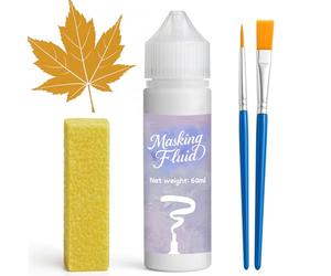 NICE2MEU Liquide de masquage blanc de 60 ml pour peinture à l'aquarelle, séchage rapide et facile à déchirer, sans résidus, convient pour la peinture à l'aquarelle pour éviter les taches accidentelles