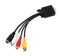 Nicear Câble convertisseur adaptateur TV VGA SVGA vers S-Vidéo 3 RCA AV pour ordinateurs portables PC avec Sub-D VGA vers S-Vidéo Mini DIN 4 broches femelle et port RCA
