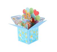Nicear Carte de vœux pop-up 3D « Joyeux 1er anniversaire » : cadeau pour fille, fils, neveu, épouse, mari, petit-fils de 1 an avec enveloppe (bleu)
