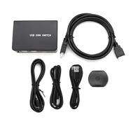 Nicear Commutateur KVM USB HDMI 2 entrées 1 sortie compatible HDMI 2.0 2 voies pour ordinateur portable, clavier USB partagé, souris, moniteur, sélecteur AV, boîtier de commutation 4K60HZ