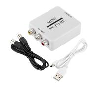 Nicear Convertisseur Modulateur Bidirectionnel RCA/composite AV Vers RF Adaptateur AV2 PAL/NTSC/SECAM Vers PAL/NTSC Système TV Compatible Avec DVD/VCR/PS/Projecteur (Blanc, Plug and Play)