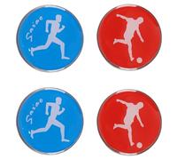 Nicear Jeu de lancer de pièces de football en métal double face, 4 pièces, avec pièce d'arbitre colorée pour l'entraînement et les matchs de football