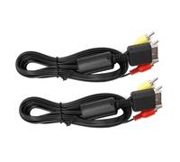 Nicear Lot De 2 Câbles AV Pour PS1, PS2, PS3, 1,8 M, Câble AV Vers Audio Composite, Vidéo, TV, Compatible Avec PS 1/2/3