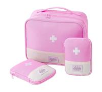 Nicear Lot de 3 sacs vides pour kit, pochettes de rangement portables et imperméables en tissu Oxford, pour voyage, camping, randonnée et maison (3 tailles, rose)