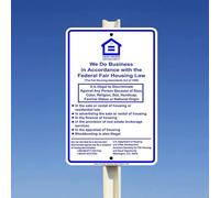 Niceast Plaque en métal « We Do Business in Accordance with The Federal Fair Housing Law » - Décoration murale - 20,3 x 30,5 cm