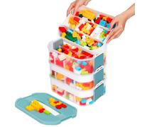 Nicecastle Boite Rangement Plastique pour Lego Caisse Jouet Enfant Empilable avec Couvercle Organiseur Transparente Compartiment 3 Couches Bac de rangement Jeux Bloc de Construction Puzzle