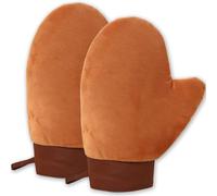 NICECONE Lot de 2 gants applicateurs autobronzants, grands gants applicateurs de lotion pour le corps, tissu floqué doux avec doublure imperméable, manchette élastique et sangle de suspension pour