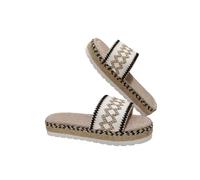 NICECY Chaussons Couleur Bonbon Couleur Candy pour Femmes à Grande Semelle à Semelles épaisses et à Large échelle Ethnique(Blanc,40)