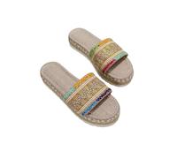 NICECY Chaussons Couleur Bonbon Couleur Candy pour Femmes à Grande Semelle à Semelles épaisses et à Large échelle Ethnique(Bleu Ciel,37)