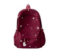 NICECY Sac à dos à motif flocon de neige pour les collégiens et lycéens : sac à dos polyvalent et de grande capacité(rouge)
