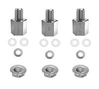 NICEDACK Adaptateur D'essieu de vélo pour Essieu Plein M10 x 1,0, Axe Plein 3/8" x 26, Blocage Rapide M5, Adaptateur Universel pour Remorque de vélo