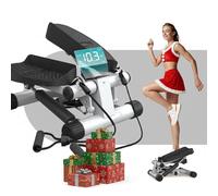 Niceday Mini Stepper avec bandes de résistance, Stepper monte-descente, machine d'escalier multifonction, moniteur LCD multifonction, jambes, bras et entraînement complet du corps