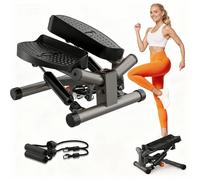 Niceday Stepper Twist Hydraulique pour Maison - Appareil Fitness Ultra-Silencieux (25dB) avec Bandes de Résistance - Charge 136 kg - Mini Stepper 2-en-1 avec Écran LCD pour Fessiers et Cardio