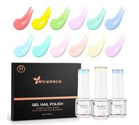Nicedeco 12 Couleurs Vernis Semi Permanent Macaron Pâques Série, Lot Vernis à Ongles Gel Polish UV LED Soak Off Brillant Longue Durée 5ml - Kit 10