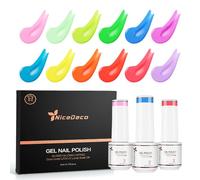Nicedeco 12 Couleurs Vernis Semi Permanent Printemps Été Néon Série, Lot Vernis à Ongles Gel Polish UV LED Soak Off Brillant Longue Durée 5ml - Kit 6