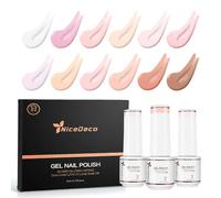 Nicedeco 12 Couleurs Vernis Semi Permanent Rose Pastel Blanc, Lot Vernis à Ongles Gel Polish UV LED Soak Off Brillant Longue Durée 5ml - Kit 4