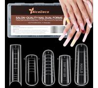 Nicedeco 120 Pièces Popit Ongle 5 Formes 12 Tailles Faux Ongles Conseils de Extension Acrylique Capsule Ongles Nail Double Formes Kit 2