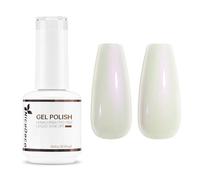 Nicedeco 15ML Vernis Semi Permanent Nacré Perle, Sans HEMA Vernis à Ongles Gel Soak Off UV LED Blanc Brillant Longue Durée (01)