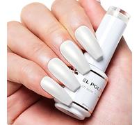 Nicedeco 15ML Vernis Semi Permanent Nacré Perle, Sans HEMA Vernis à Ongles Gel Soak Off UV LED Blanc Brillant Longue Durée (02)