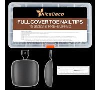NICEDECO 240 Faux Ongles d'Orteils Press-on Carrés Transparents pour DIY 21