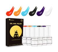 Nicedeco 6 Couleurs Vernis Semi Permanent Automne Hiver Halloween Série, Lot Vernis à Ongles Gel Polish UV LED Soak Off Brillant Longue Durée - Kit 25
