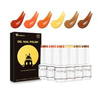 Nicedeco 6 Couleurs Vernis Semi Permanent Automne Hiver Halloween Série, Lot Vernis à Ongles Gel Polish UV LED Soak Off Brillant Longue Durée - Kit 24