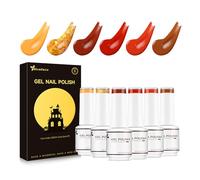 Nicedeco 6 Couleurs Vernis Semi Permanent Automne Hiver Halloween Série, Lot Vernis à Ongles Gel Polish UV LED Soak Off Brillant Longue Durée - Kit 23