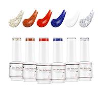 Nicedeco 6 Couleurs Vernis Semi Permanent, Lot Vernis à Ongles Gel Polish UV LED Soak Off Brillant Longue Durée - Kit 52