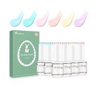 Nicedeco 6 Couleurs Vernis Semi Permanent Macaron Pâques Série, Lot Vernis à Ongles Gel Polish UV LED Soak Off Brillant Longue Durée - Kit 20
