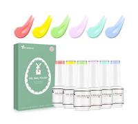 Nicedeco 6 Couleurs Vernis Semi Permanent Macaron Pâques Série, Lot Vernis à Ongles Gel Polish UV LED Soak Off Brillant Longue Durée - Kit 22