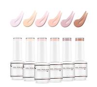 Nicedeco 6 Couleurs Vernis Semi Permanent Naturel Nude Rose, Lot Vernis à Ongles Gel Polish UV LED Soak Off Brillant Longue Durée - Kit 5